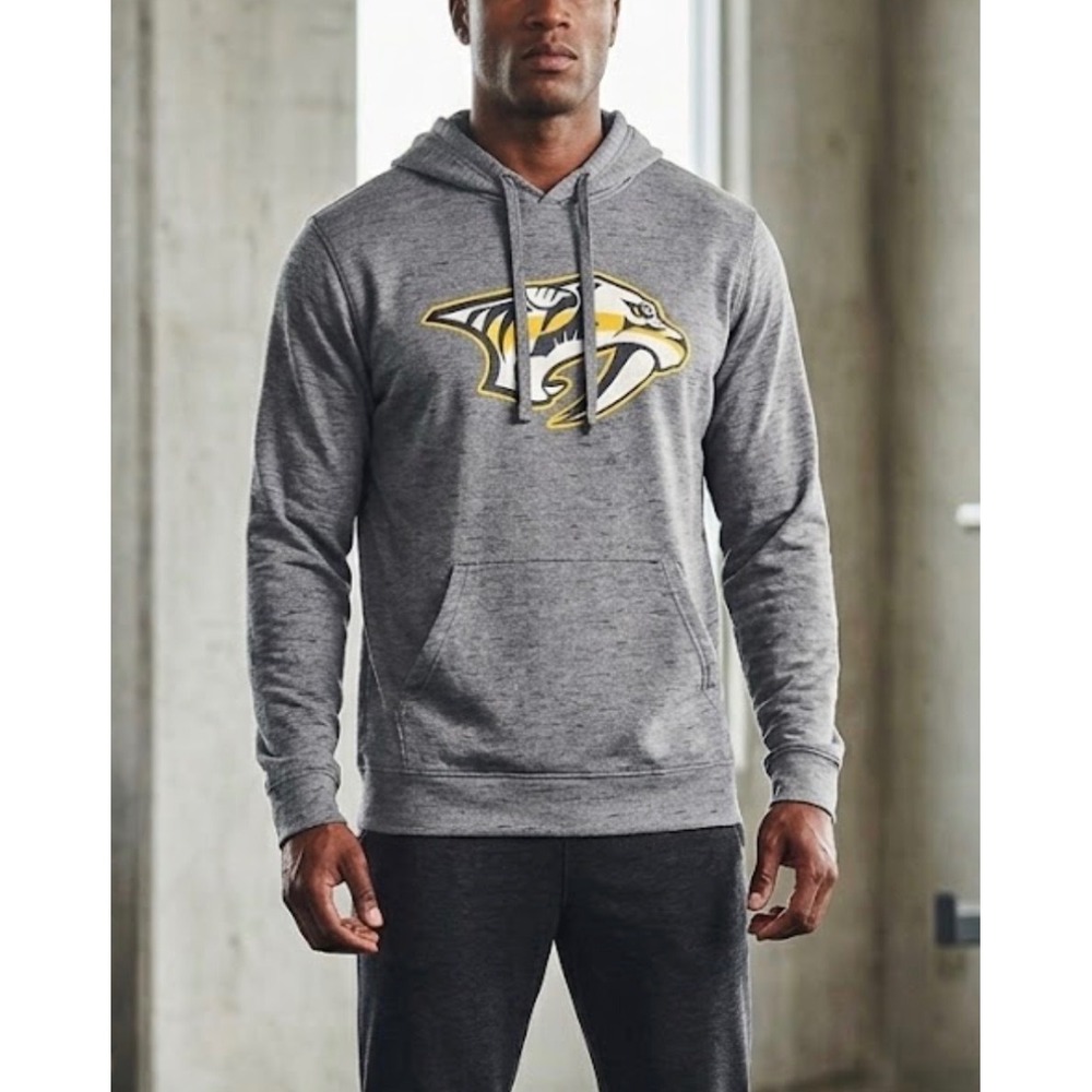 Champion Nashville Predators NHL Hoodie Mens Medium Grey Space Dye Pullover